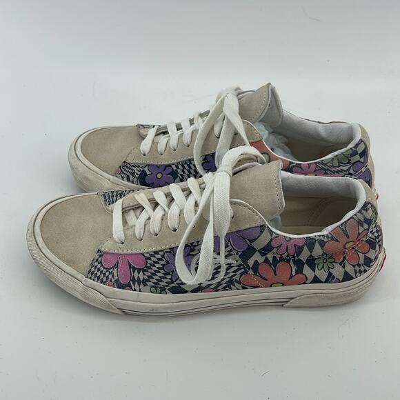 Vans Sid Dx Anaheim Factory Retro suede floral checker lace up sneaker shoes 8.5 - Picture 3 of 6
